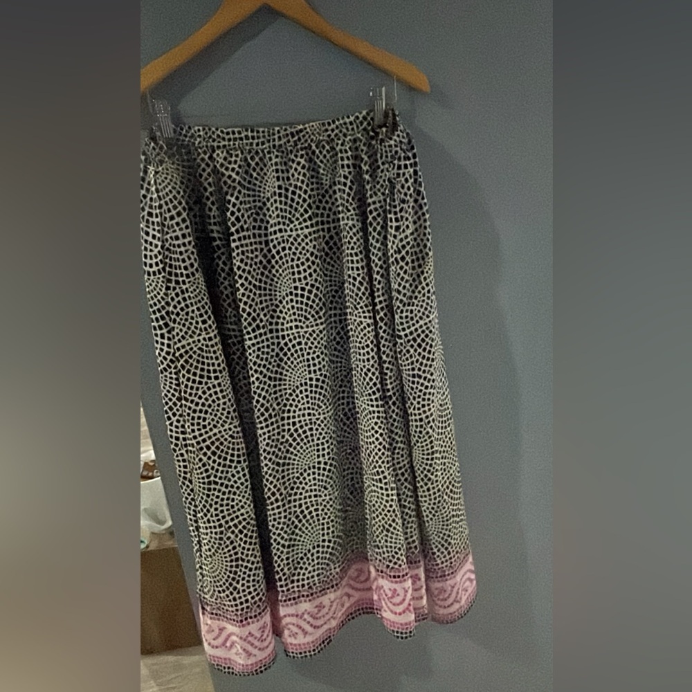 Soft Surroundings Black and Pink Maxi Skirt